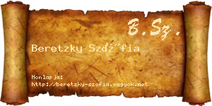 Beretzky Szófia névjegykártya